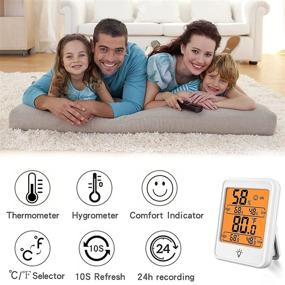 img 3 attached to 🌡️ 2-Pack Indoor Thermometer Digital Hygrometer - Backlit, for Bedroom, Baby Room, Wine Cellar, Flower Room, Lab - Battery Included