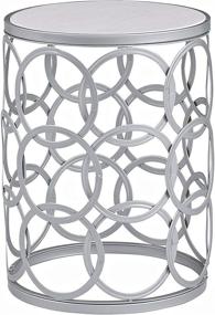 img 3 attached to FirsTime & Co. Silver Interlocking Circles Marblized Table, American Designed - Sleek & Stylish Accent Furniture for Any Space - Silver, 16.75 x 16.75 x 22 inches