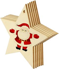 img 1 attached to 50 Natural Wooden Star Cutouts-Unfinished with Pre-drilled 🌟 Holes & Twine for DIY Crafts, Christmas Decorations, Party Embellishments