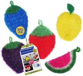 img 4 attached to 🍓 Revitalize your dishwashing routine with Fruit Scrubbies by Dish Scrubbie (10PK Mix) – Versatile Dish Washing Scrubbers for Sparkling Clean Dishes, Cookware, Tubs, and Sinks – A Perfect Alternative to Mr Scrubby Sponge – Unique Kitchen Stocking Stuffers for Women+