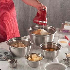 img 1 attached to 🥣 5-Piece Set of Premium Stainless-Steel Mixing Bowls with Airtight Lids: Nesting Bowls for Space-Saving Storage, Easy-Grip &amp; Stability Design – Versatile Mixing-Bowl Set Ideal for Cooking, Baking, and Food Storage