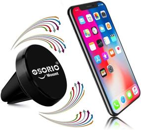 img 3 attached to 📱 OSORIO Magnetic Air Vent Car Mount Holder - Aluminum Alloy Cell Phone Stand for iPhone X/8/7/7 Plus, Samsung S8 S7 S6, Huawei P9 Plus - Black [Round Edge, 2 Pack]