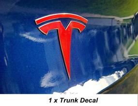 img 2 attached to 🚗 Tesla Model 3 Logo Decal Wrap - 11pcs a Set in Glossy Red: Experience the Magic of Magicalmai!