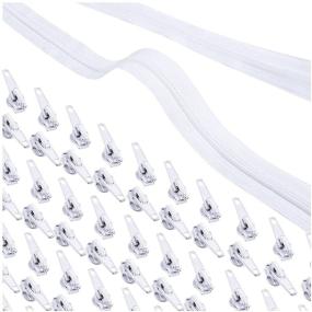 img 4 attached to 🔗 Size 5 Nylon Coil Zippers with 50 Zipper Sliders (White, 1.2 In x 50 Yards): Durable and Versatile Zipper Supplies for DIY Projects and Crafts