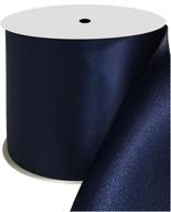 🎀 duoqu navy double face satin ribbon – 3 inch wide roll, 10 yards – multiple colors logo