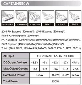 img 1 attached to 💪 Блок питания Apevia CAPTAIN550 ATX с элегантными черными кабелями