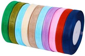 img 3 attached to 🎀 Fashewelry 500 Yards Mixed Colors Organza Ribbon Roll - Perfect for Party, Wedding & Present Wrapping!