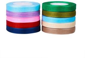 img 2 attached to 🎀 Fashewelry 500 Yards Mixed Colors Organza Ribbon Roll - Perfect for Party, Wedding & Present Wrapping!