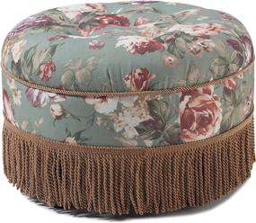 img 3 attached to 💚 Vibrant and Stylish: Jennifer Taylor Home Yolanda Ottoman in Green Floral Design