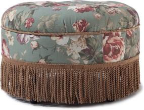 img 2 attached to 💚 Vibrant and Stylish: Jennifer Taylor Home Yolanda Ottoman in Green Floral Design