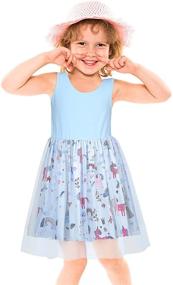 img 3 attached to Dinosaur Sleeveless Playwear Sundress: Fun 🦖 and Stylish Girls' Twirling Clothing & Dresses