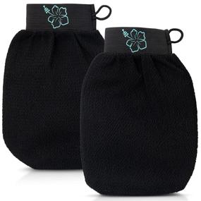 img 4 attached to 🧤 Mahlow Aqua Skincare Korean Exfoliating Mitt (2pcs) – Ultimate Dead Skin Remover for Keratosis Pilaris, Body Scrubber Exfoliator Glove