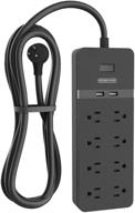 🔌 ntonpower 8 outlet surge protector power strip with usb ports - 25 ft extension cord, 15a circuit breaker, wall mount - etl listed logo