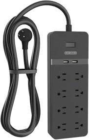 img 4 attached to 🔌 NTONPOWER 8 Outlet Surge Protector Power Strip with USB Ports - 25 ft Extension Cord, 15A Circuit Breaker, Wall Mount - ETL Listed