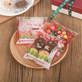 img 3 attached to 🎁 Clear Resealable Merry Christmas Cellophane Gift Bags - Set of 100, for Bakery, Cookies, Candies [3.9x3.9 Inches, Red]