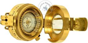 img 1 attached to 🧭 Vintage British Prismatic Compass - Nautical Pocket Military Compass with Shiny Brass