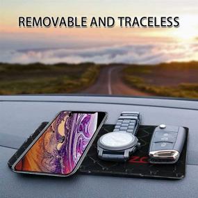 img 2 attached to 🚗 ZC GEL Sticky Dash Pad (4 Pack) - Removable & Traceless Car Dashboard Mat with Heat Resistance - Non-Slip Gel Pad for Cell Phone, Sunglasses, Keys, Coins & More (Size: 5.9" x 3.5")