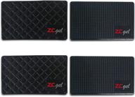 🚗 zc gel sticky dash pad (4 pack) - removable & traceless car dashboard mat with heat resistance - non-slip gel pad for cell phone, sunglasses, keys, coins & more (size: 5.9" x 3.5") logo