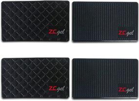 img 4 attached to 🚗 ZC GEL Sticky Dash Pad (4 Pack) - Removable & Traceless Car Dashboard Mat with Heat Resistance - Non-Slip Gel Pad for Cell Phone, Sunglasses, Keys, Coins & More (Size: 5.9" x 3.5")