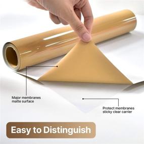 img 2 attached to 👕 Shoyisi Heat Transfer Vinyl HTV 12"x10' PU Adhesive Iron-On Roll in Tan for T-Shirt Design