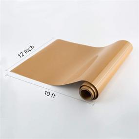 img 3 attached to 👕 Shoyisi Heat Transfer Vinyl HTV 12"x10' PU Adhesive Iron-On Roll in Tan for T-Shirt Design