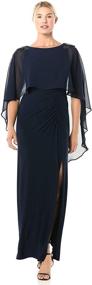 img 2 attached to Adrianna Papell Womens Chiffon Capelet Women's Clothing