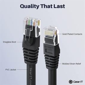 img 2 attached to GearIT 24-Пакет Cat 6 Ethernet-кабель - Без зацепок РЈП-контакт RJ45, компьютерный LAN-кабель, 1 фут длиной, черный - Совместим с коммутатором 24 48 портов POE Rackmount 24port Gigabit - Идеальное решение для сетевого подключения.