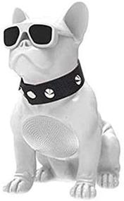 img 4 attached to CH-M10 Bulldog Head Rotatable Wireless Bluetooth Speaker Support TF Card Stereo System/FM Radio For TV Computer Phone Desktop (White)