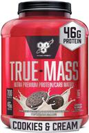 🥛 bsn true-mass cookies & cream weight gainer protein powder for muscle mass, 5.82 pound logo