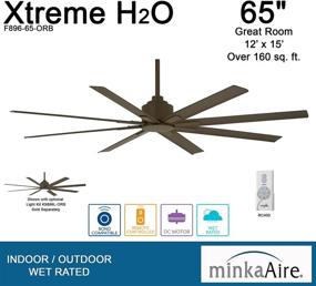 img 1 attached to 🌿 Enhance Your Outdoor Space with the Minka-Aire F896-65-ORB Xtreme H2O 65 Inch Outdoor Ceiling Fan in Oil Rubbed Bronze Finish