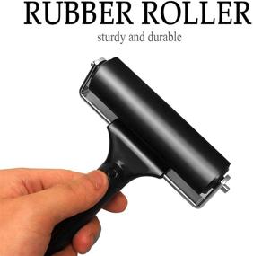 img 2 attached to 🔧 Aipaide 2 Pcs Rubber Glue Roller: Ideal for Construction Tools, Printmaking, Ink Paint Block Stamping Brayers - 3.8 and 2.2 Inch, Black