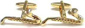 img 2 attached to Gold Toned Saxophone Instrument Cufflinks