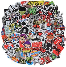img 4 attached to Rock & Roll Stickers Pack - 100 Pcs Vinyl Waterproof Decals for Personalizing Laptop, Guitar, Skateboard & More (Stickers - B)