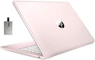 💻 hp stream 14" hd sva laptop, intel celeron n4000 processor, 4gb ram, 64gb emmc flash memory, intel uhd graphics 600, 1-year office, bluetooth, windows 10s, rose pink, 128gb snowbell usb card logo