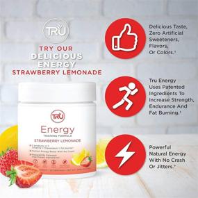 img 1 attached to 🍓 TRU Supplements Energy: Vegan Friendly Pre Workout Formula with No Jitters - Enhance Workout Performance, Naturally Flavored (Strawberry Lemonade) - 20 Servings