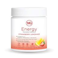 🍓 tru supplements energy: vegan friendly pre workout formula with no jitters - enhance workout performance, naturally flavored (strawberry lemonade) - 20 servings logo