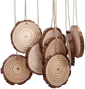 img 1 attached to 🌲 Unfinished Natural Wood Slices Ornaments - 10 Pcs 3.5"-4" with Tree Bark Circles - DIY Crafts, Christmas Hanging, Rustic Wedding Decoration