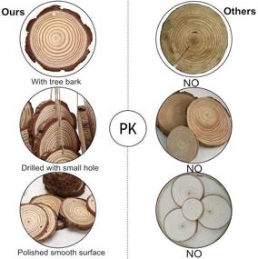 img 2 attached to 🌲 Unfinished Natural Wood Slices Ornaments - 10 Pcs 3.5"-4" with Tree Bark Circles - DIY Crafts, Christmas Hanging, Rustic Wedding Decoration