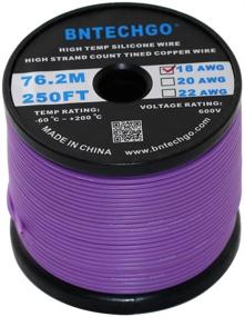 img 3 attached to BNTECHGO 18 Gauge Silicone Wire Spool 250 Ft Purple Flexible 18 AWG Stranded Tinned Copper Wire