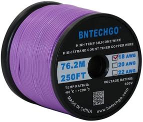 img 4 attached to BNTECHGO 18 Gauge Silicone Wire Spool 250 Ft Purple Flexible 18 AWG Stranded Tinned Copper Wire