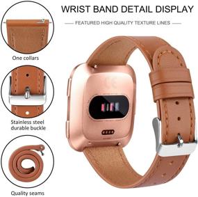 img 1 attached to 👉 Кожаные ремешки Vancle для Fitbit Versa, Versa Lite, Versa 2 и Versa SE - женские и мужские аксессуары