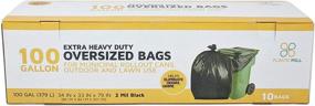 img 2 attached to 🗑️ High Capacity 100 Gallon Black Garbage Bags by PlasticMill: 2 Mil Thickness, 67x79 Size, Pack of 10 Bags.