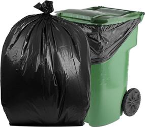 img 1 attached to 🗑️ High Capacity 100 Gallon Black Garbage Bags by PlasticMill: 2 Mil Thickness, 67x79 Size, Pack of 10 Bags.