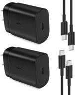 🔌 2 pack usb c wall charger, 25w pd fast charger block compatible with samsung galaxy s21/s21+/s21 ultra, note10 plus/note 20/s20/s20+/s20 ultra - includes 2 pack 5ft type c usb cable logo