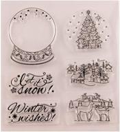 🎄 enhance your holiday crafts with supvox christmas silicone clear stamps: christmas tree, reindeer, christmas village houses, let it snow pattern - perfect for diy scrapbooking, craft card, photo album, diary decoration logo
