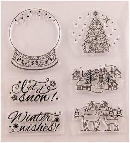 img 4 attached to 🎄 Enhance your Holiday Crafts with SUPVOX Christmas Silicone Clear Stamps: Christmas Tree, Reindeer, Christmas Village Houses, Let it Snow Pattern - Perfect for DIY Scrapbooking, Craft Card, Photo Album, Diary Decoration