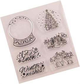 img 2 attached to 🎄 Enhance your Holiday Crafts with SUPVOX Christmas Silicone Clear Stamps: Christmas Tree, Reindeer, Christmas Village Houses, Let it Snow Pattern - Perfect for DIY Scrapbooking, Craft Card, Photo Album, Diary Decoration