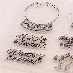 img 1 attached to 🎄 Enhance your Holiday Crafts with SUPVOX Christmas Silicone Clear Stamps: Christmas Tree, Reindeer, Christmas Village Houses, Let it Snow Pattern - Perfect for DIY Scrapbooking, Craft Card, Photo Album, Diary Decoration