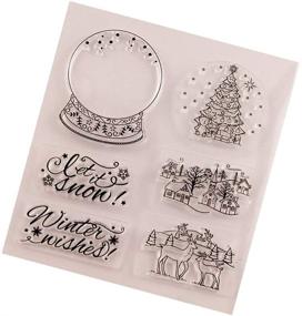 img 3 attached to 🎄 Enhance your Holiday Crafts with SUPVOX Christmas Silicone Clear Stamps: Christmas Tree, Reindeer, Christmas Village Houses, Let it Snow Pattern - Perfect for DIY Scrapbooking, Craft Card, Photo Album, Diary Decoration