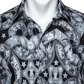 img 3 attached to 🌼 Barry Wang Novelty Flower Button Shirts